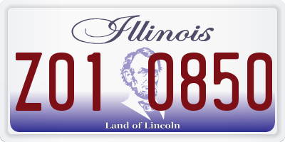 IL license plate Z010850