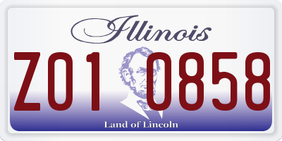 IL license plate Z010858