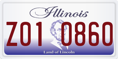 IL license plate Z010860