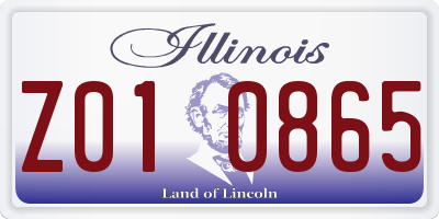 IL license plate Z010865
