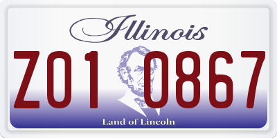 IL license plate Z010867