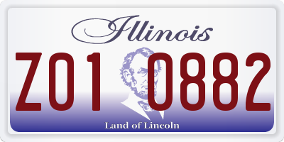 IL license plate Z010882