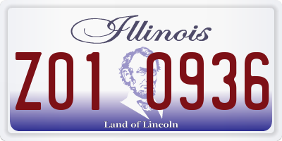 IL license plate Z010936