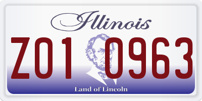 IL license plate Z010963