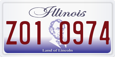 IL license plate Z010974
