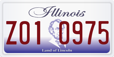 IL license plate Z010975
