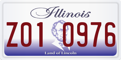 IL license plate Z010976