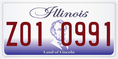 IL license plate Z010991