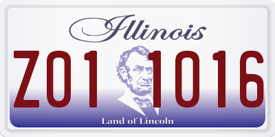 IL license plate Z011016