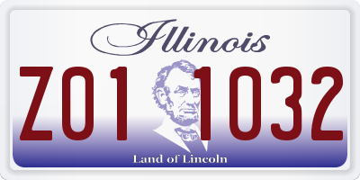 IL license plate Z011032