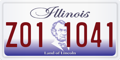 IL license plate Z011041