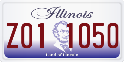 IL license plate Z011050