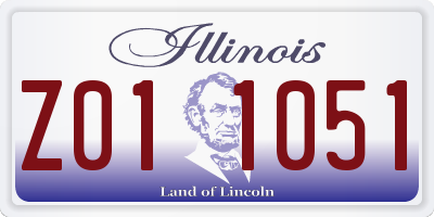 IL license plate Z011051