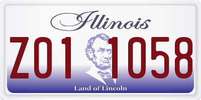 IL license plate Z011058