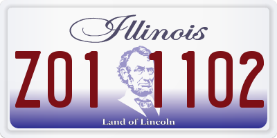 IL license plate Z011102