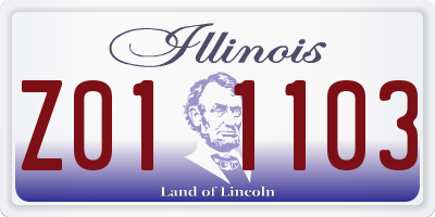 IL license plate Z011103