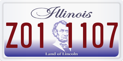 IL license plate Z011107