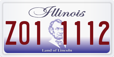 IL license plate Z011112