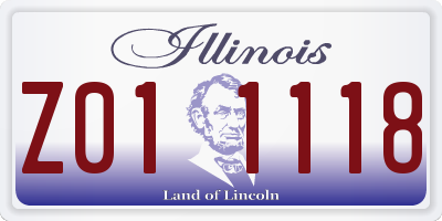 IL license plate Z011118
