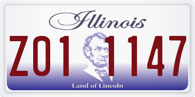 IL license plate Z011147