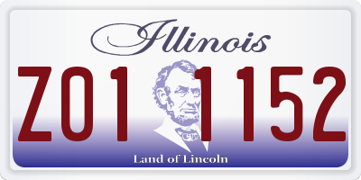 IL license plate Z011152