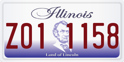 IL license plate Z011158