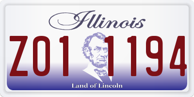 IL license plate Z011194