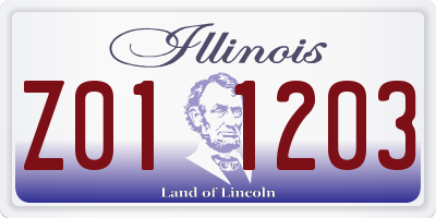 IL license plate Z011203