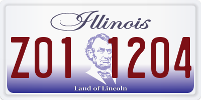 IL license plate Z011204