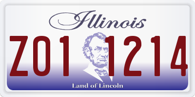 IL license plate Z011214