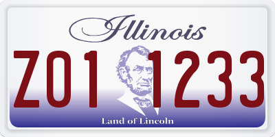 IL license plate Z011233