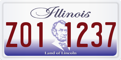 IL license plate Z011237
