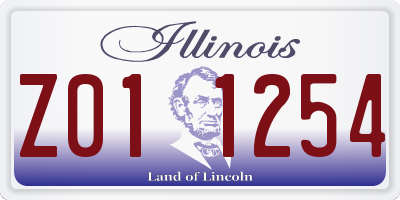 IL license plate Z011254