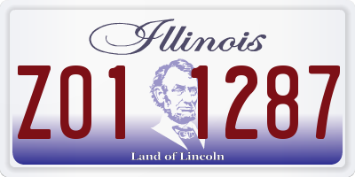 IL license plate Z011287