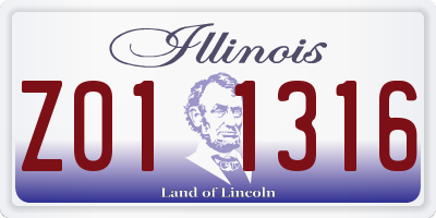 IL license plate Z011316