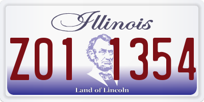 IL license plate Z011354