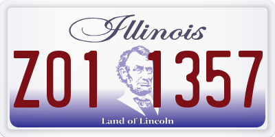 IL license plate Z011357