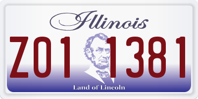 IL license plate Z011381