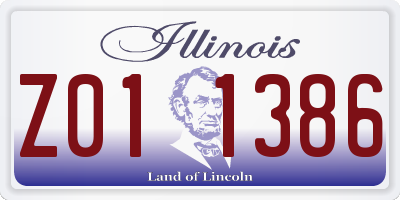 IL license plate Z011386