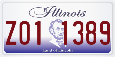 IL license plate Z011389