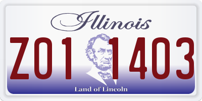 IL license plate Z011403