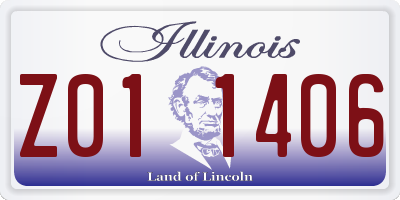 IL license plate Z011406