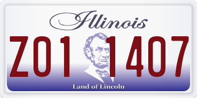 IL license plate Z011407