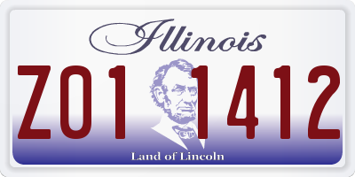 IL license plate Z011412