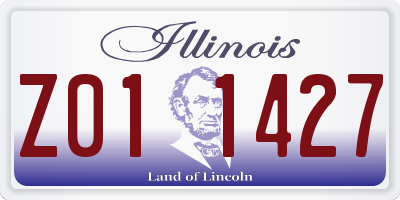 IL license plate Z011427