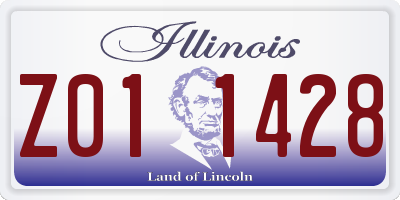 IL license plate Z011428