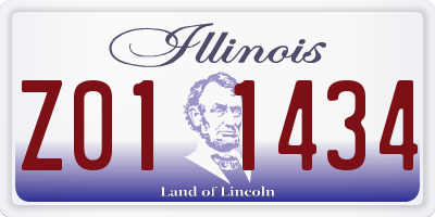 IL license plate Z011434