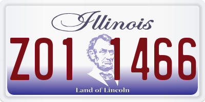 IL license plate Z011466