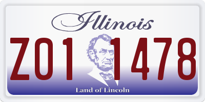 IL license plate Z011478