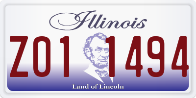 IL license plate Z011494